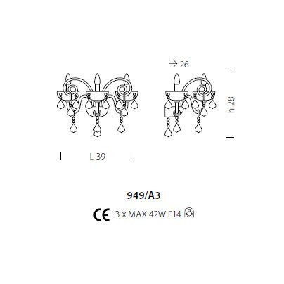Бра Sylcom Dandolo 949/A3 D AMT