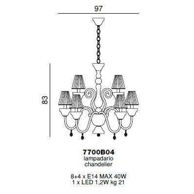 Люстра Beby La Femme 7700B04 Chrome Silver Cortina 595 Swarovski Almond