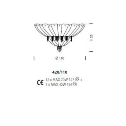 Потолочный светильник Sylcom Manin 420/110 AMB