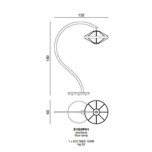 Торшер Beby Group Stone 5150P01 Satin Chrome Turquoise