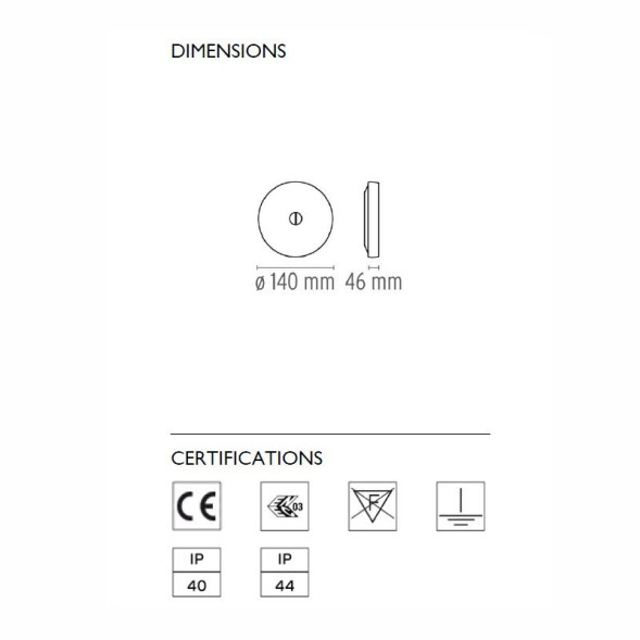 Настенно-потолочный светильник Flos Mini Button White F1491009