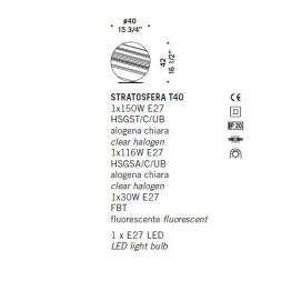 Настольная лампа De Majo STRATOSFERA T40 0STRA0T40
