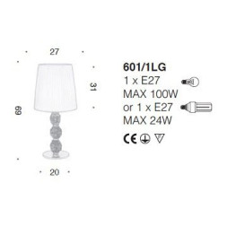 Настольная лампа IDL Charme 601/1LG steel ivory black