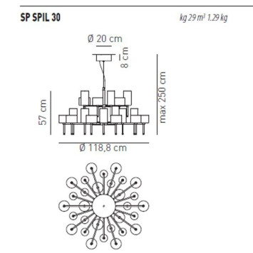 Люстра Axo Light Spillray SP SPIL 30 SPSPIL30RSCR12V