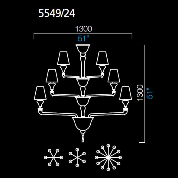 Люстра Barovier&amp;Toso Nevada 5549/24/IC/NN