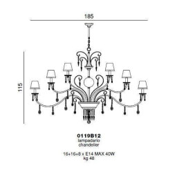 Люстра Beby Casablanca 0119B12 Light Gold 192 Swarovski Almond