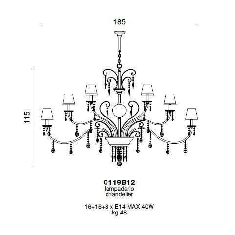 Люстра Beby Casablanca 0119B12 Light Gold 192 Swarovski Almond