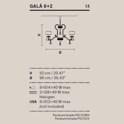 Люстра Masiero Gala 8+2 /V97/ PIZ/17/WH