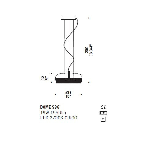 Подвесной светильник De Majo DOME S38 ED 0DOME0S21