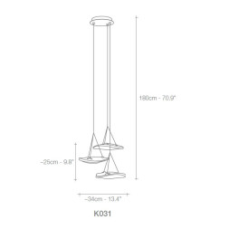 Подвесной светильник Terzani Manta K031 E8 A9