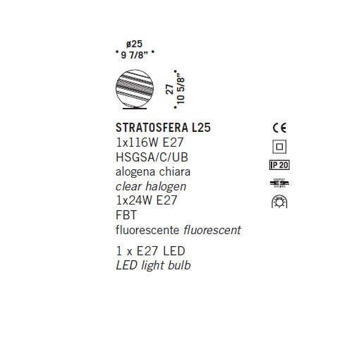 Настольная лампа De Majo STRATOSFERA L25 0STRA0L25
