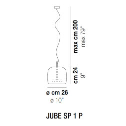 Подвесной светильник Vistosi Jube JUBE SP 1 P CR OS