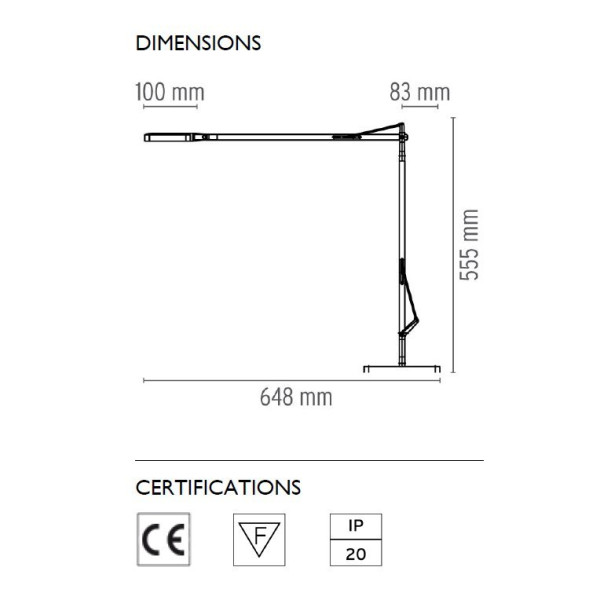 Настольная лампа Flos Kelvin LED Base Shiny black F3311030
