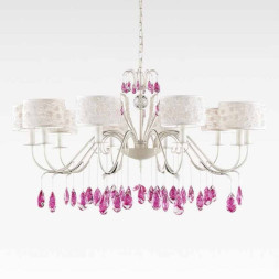 Люстра Beby Group Nuovo Vintage 511/10 White Leather 01 White flowers Fuxia