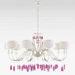 Люстра Beby Group Nuovo Vintage 511/10 White Leather 01 White flowers Fuxia