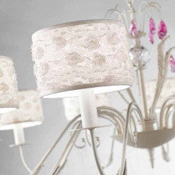 Люстра Beby Group Nuovo Vintage 511/10 White Leather 01 White flowers Fuxia