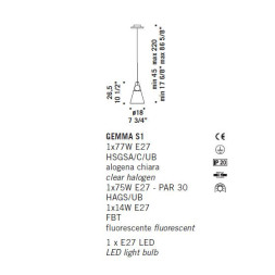 Подвесной светильник De Majo GEMMA S1 0GEMM0S-1 clear