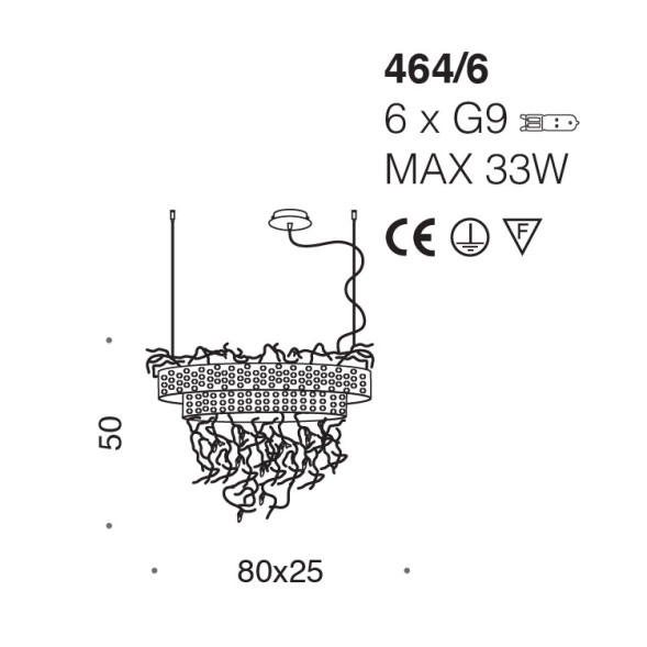 Подвесной светильник IDL Groovy 464/6 pure steel