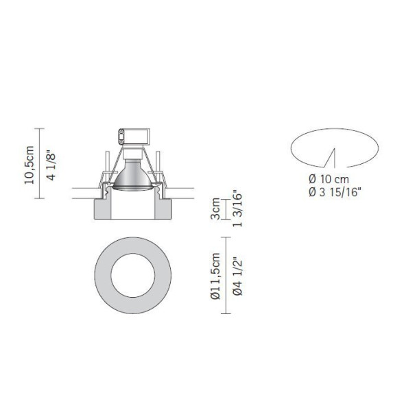 Встраиваемый светильник Fabbian Lei D27 F16 35