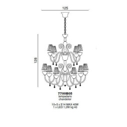 Люстра Beby La Femme 7700B05 Chrome Violet 389 SW Blu Violet