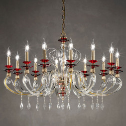Люстра Euroluce Aurora L12 gold ruby