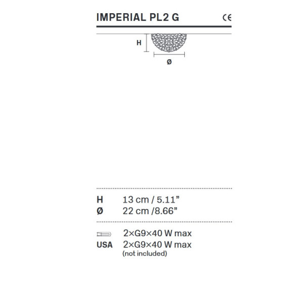 Потолочный светильник Masiero Imperial PL2 G G03