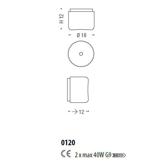 Настенно-потолочный светильник Sylcom Mask 0120 K FU