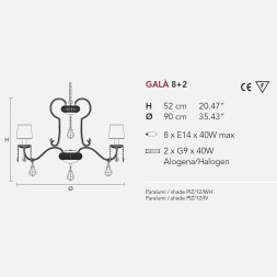 Люстра Masiero Gala 8+2 /V13/ PIZ/17/IV