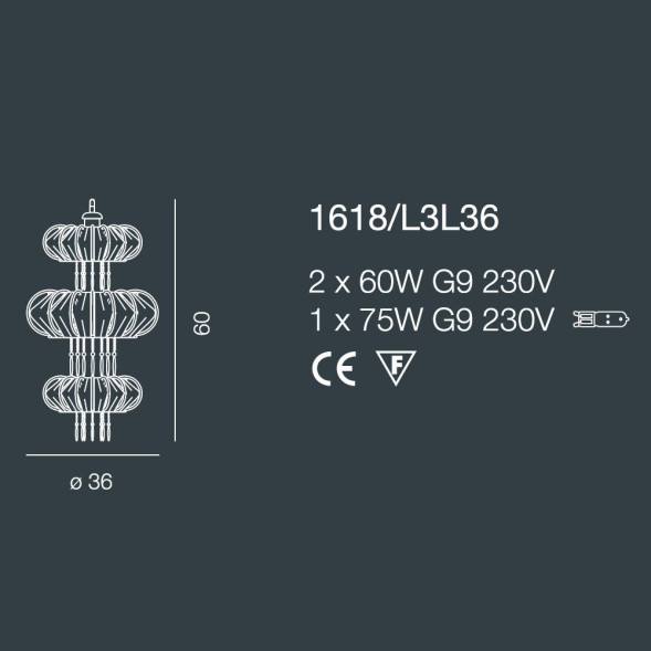 Подвесной светильник Bellart Full Moon 1618/L3L36 05/P04