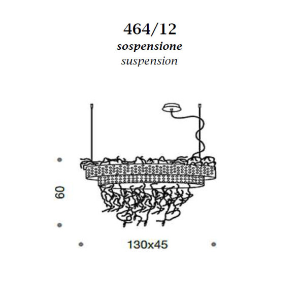 Подвесной светильник IDL Groovy 464/12 white velvet with pure steel