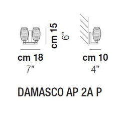 Бра Vistosi Damasco AP 2A P ALO CR/TO NI