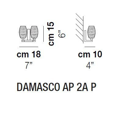 Бра Vistosi Damasco AP 2A P ALO CR/TO NI