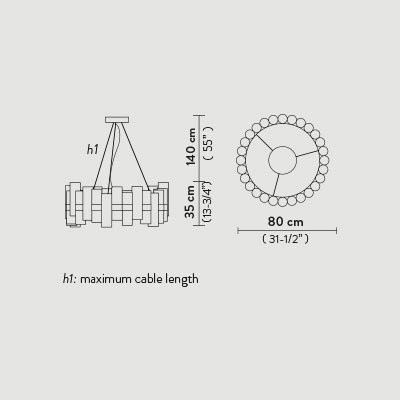 Подвесной светильник Slamp La lollo SUSPENSION L PEWTER WHITE LAL87SOS0003PE000