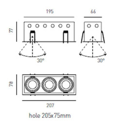 Встраиваемый спот (точечный светильник) Axo light Ficinus 3 RECESSED DOWNLIGHT 519 07