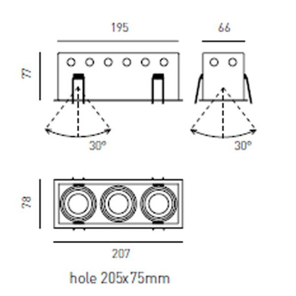 Встраиваемый спот (точечный светильник) Axo light Ficinus 3 RECESSED DOWNLIGHT 519 07