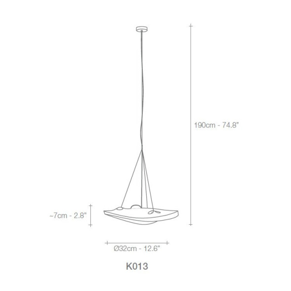 Подвесной светильник Terzani Manta K013 E8 A9