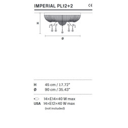Потолочный светильник Masiero Imperial PL12+2 G03 Cut