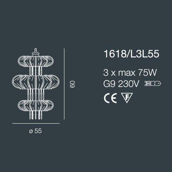 Подвесной светильник Bellart Full Moon 1618/L3L55 05/P19