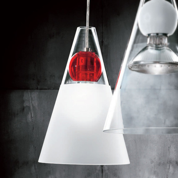 Подвесной светильник De Majo GEMMA S1 0GEMM0S-1 clear frosted+red