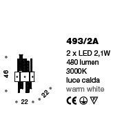 Настенный светильник IDL Crystalline 493/2A red