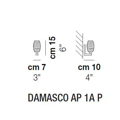Бра Vistosi Damasco AP 1A P ALO CR/TO NI