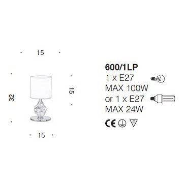 Настольная лампа IDL Charme 600/1LP bronze ivory tr