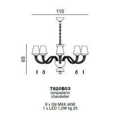 Люстра Beby Group Pure 7820B03 Chrome Silver Cortina Black Lilac
