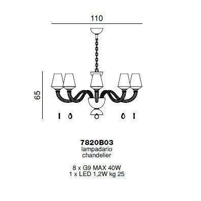 Люстра Beby Group Pure 7820B03 Chrome Silver Cortina Black Lilac