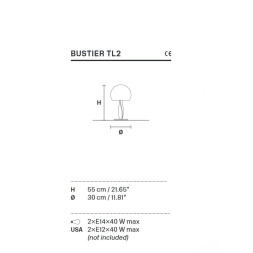 Настольная лампа Masiero Bustier TL2 V72