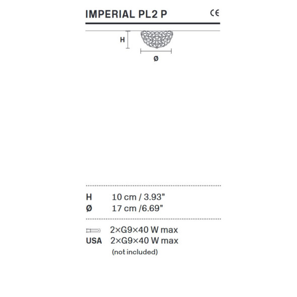 Потолочный светильник Masiero Imperial PL2 P G04