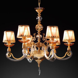 Люстра Euroluce Lyra L6 Gold Amber Shade