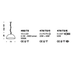 Подвесной светильник IDL Amalfi 478/72/E silver corten white