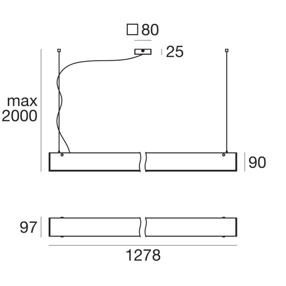 Подвесной светильник Linea Light Glued 90309