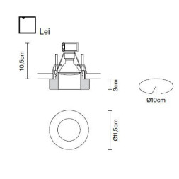 Встраиваемый спот (точечный светильник) Fabbian Lei D27 F43 00